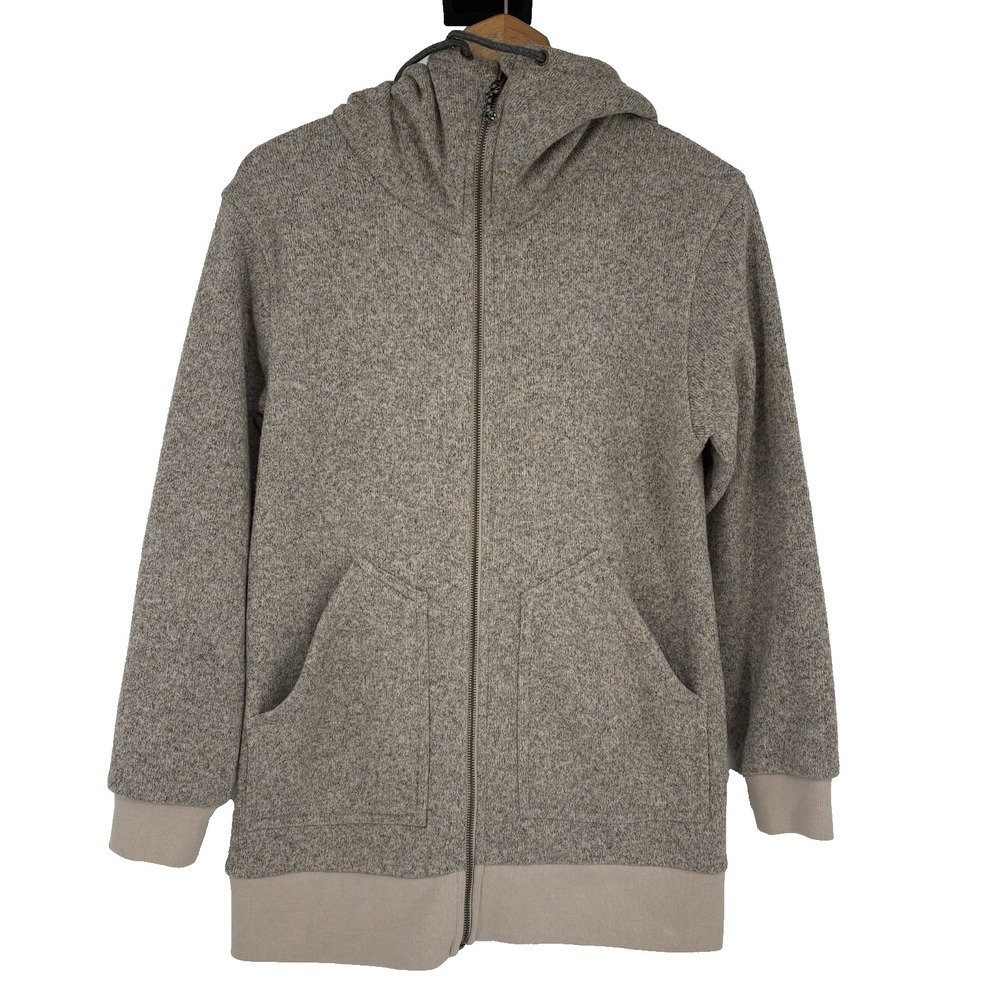 Burton Mens Thermal Lined Full Zip Hoodie Small Taupe Outdoor Apres Ski Hiking